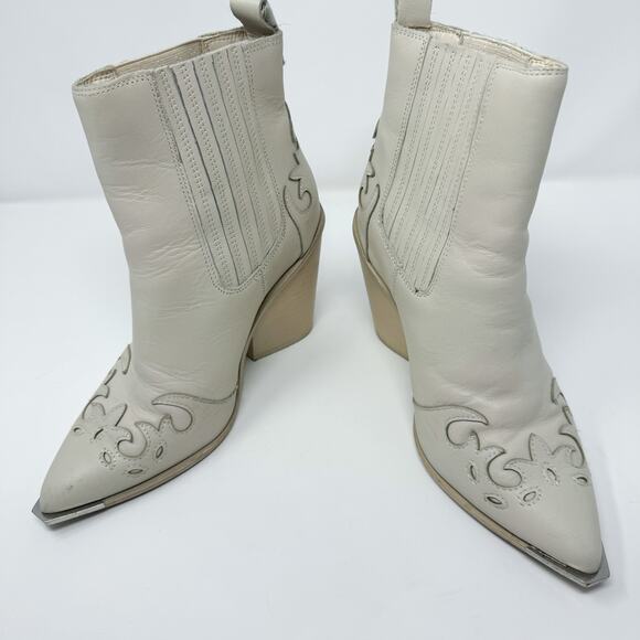 Steve Madden White Western Booties - Picture 9 of 12